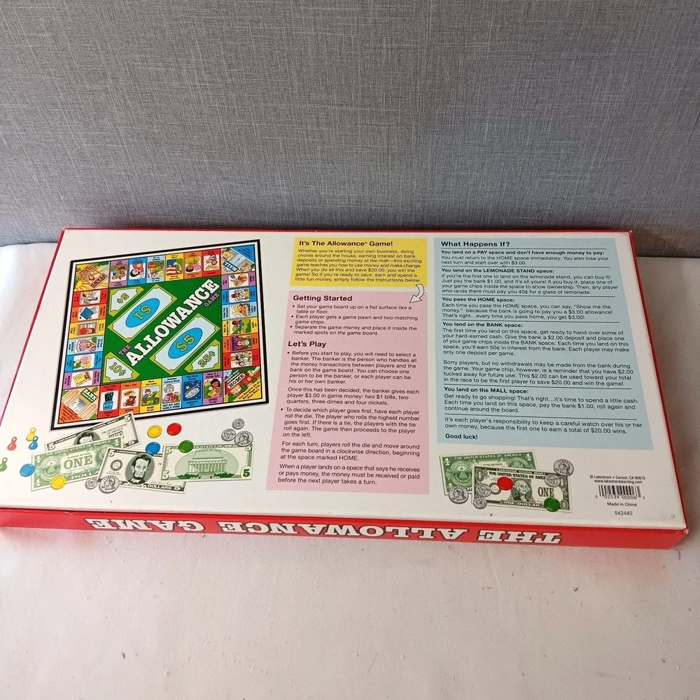 Lakeshore The Allowance Game Money Skills Educational Kids Children's Board Game